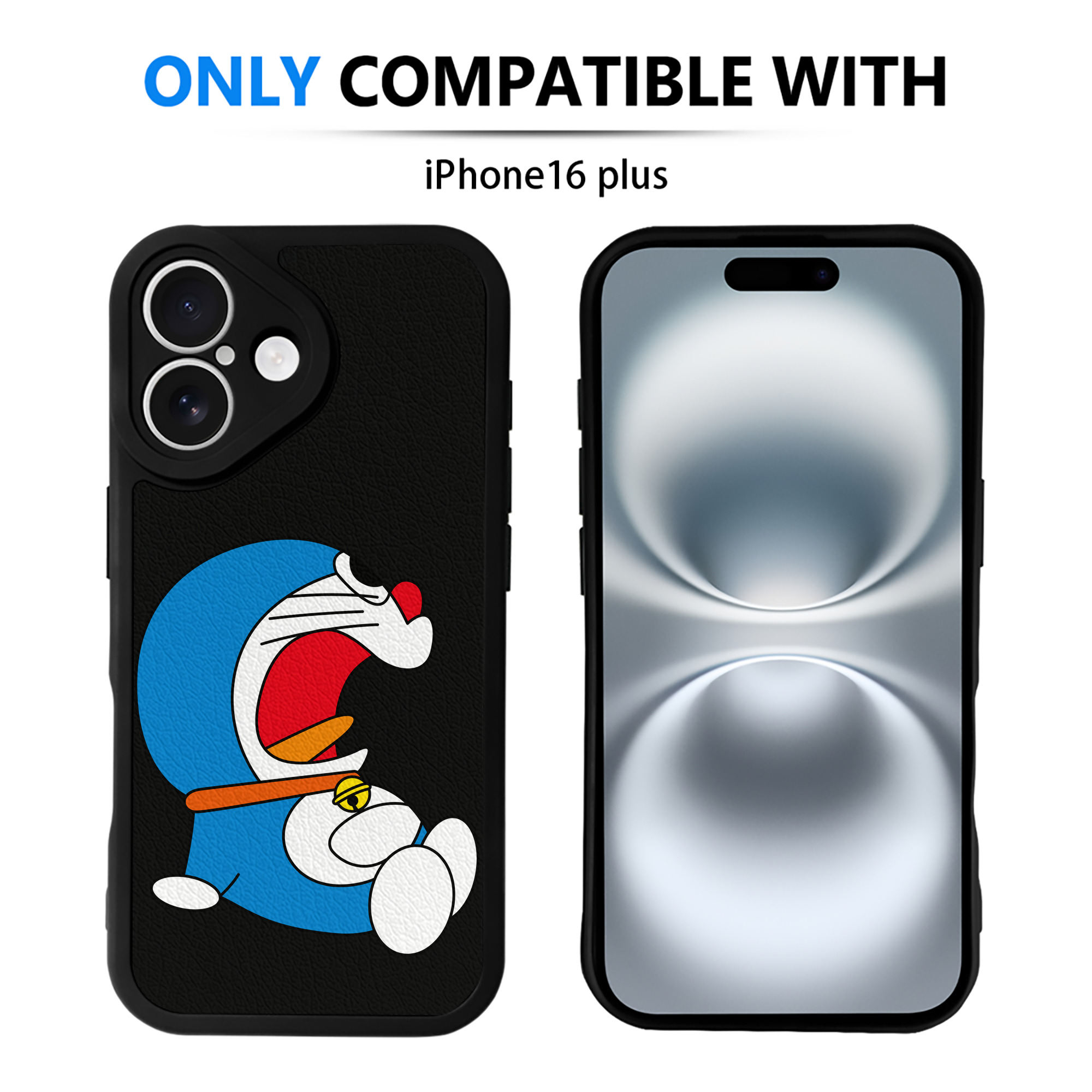 （画像用） ドラえもん Doraemon 【iPhone 16シリーズ対応】シリコンスマホケース（レザー調） 材質：シリコン